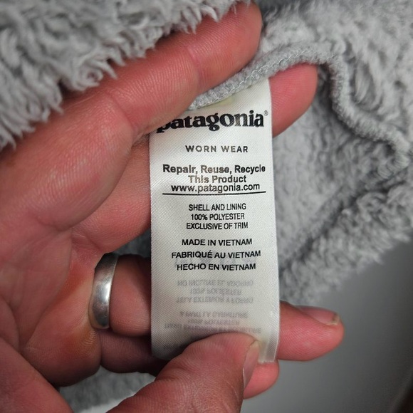 Patagonia Jacket Los Gatos Fleece Smolder Gray Quarter Zip Sweater Size Small - Picture 4 of 9
